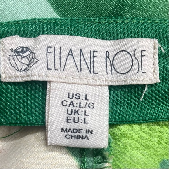ELIANE ROSE size Large TROPICAL colorful Hi rise Floral 70's style pull-on pants - Picture 5 of 6